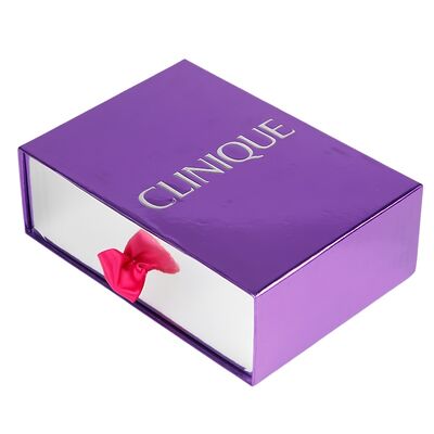 Personaliza la caja de regalo de extracción roja con pequeño lote y logotipo de plata caliente