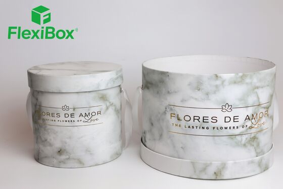 Custom Marble Pattern Flower Hat Box met lintgreep en OEM/ODM-diensten