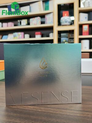 Aurora Blau Metallic Finish Magnetisches Buch-Stil Geschenkbox mit verdecktem Magnetverschluss für Premium-Markenpräsentation