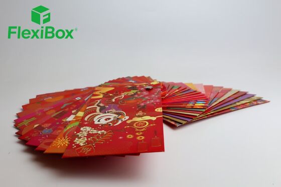Pacco rosso personalizzato con carta stampata a caldo e stampa a colori per il Capodanno cinese