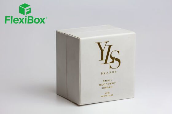 Upright Rectangular Rigid Cosmetic Packaging Box with Gold Foil Stamping and Custom Insert for Skincare Gift Box